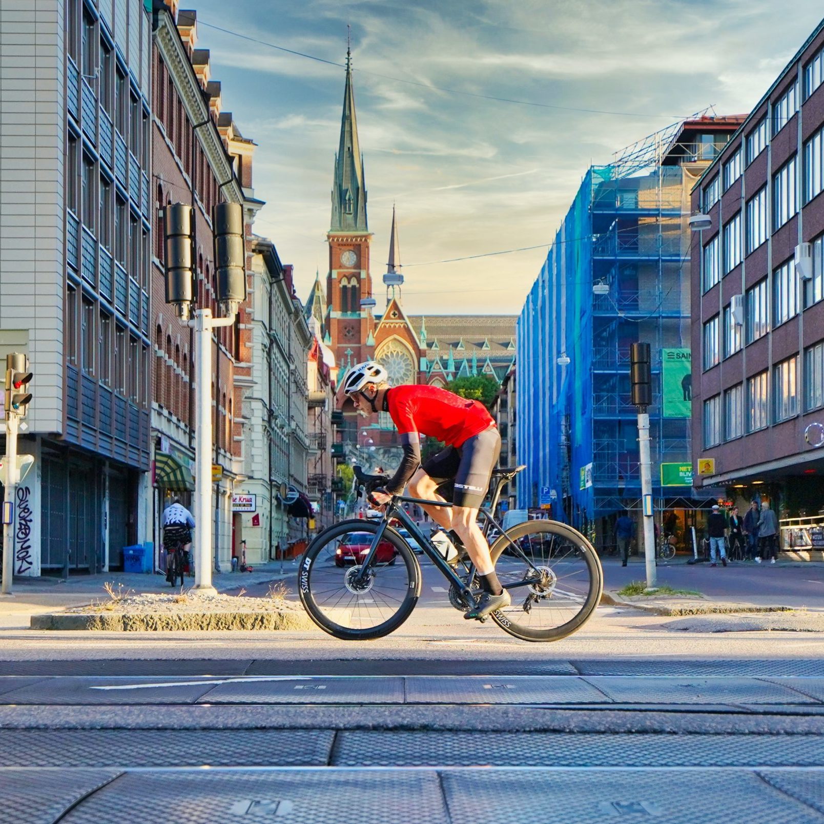 cyclist in Gothenburg, Sweden