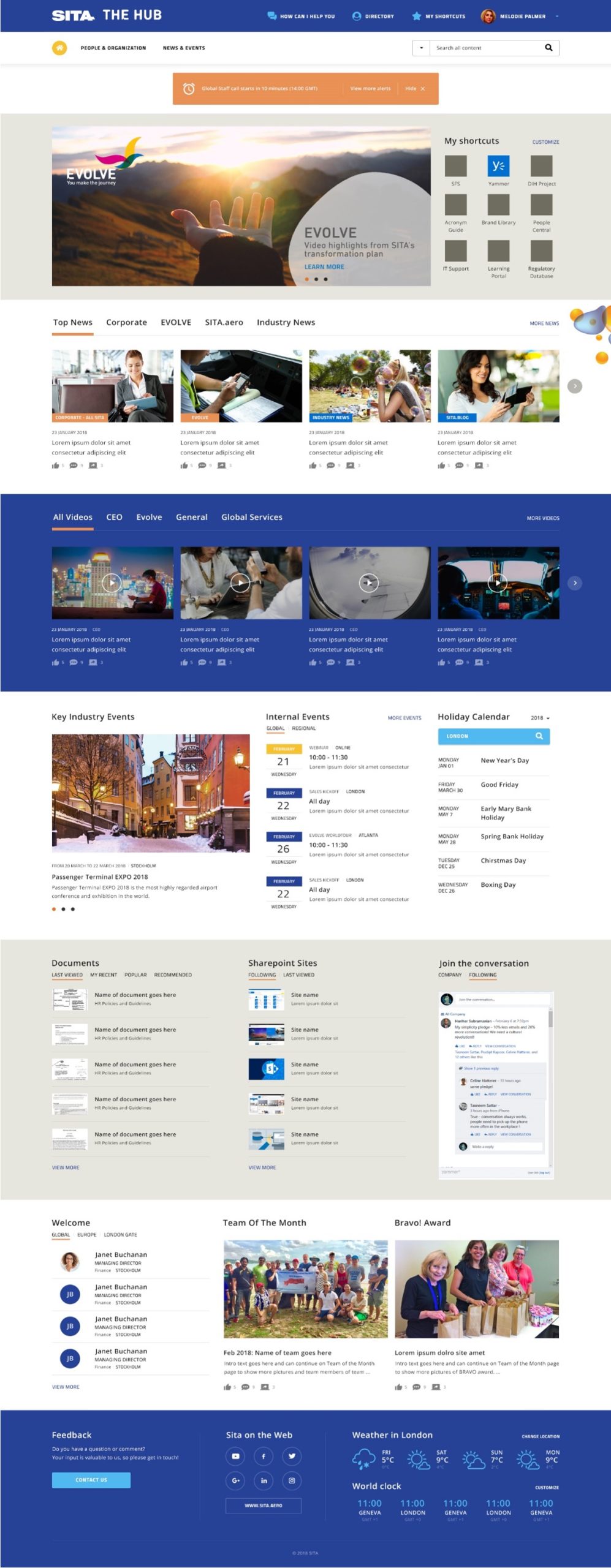 Hub home page