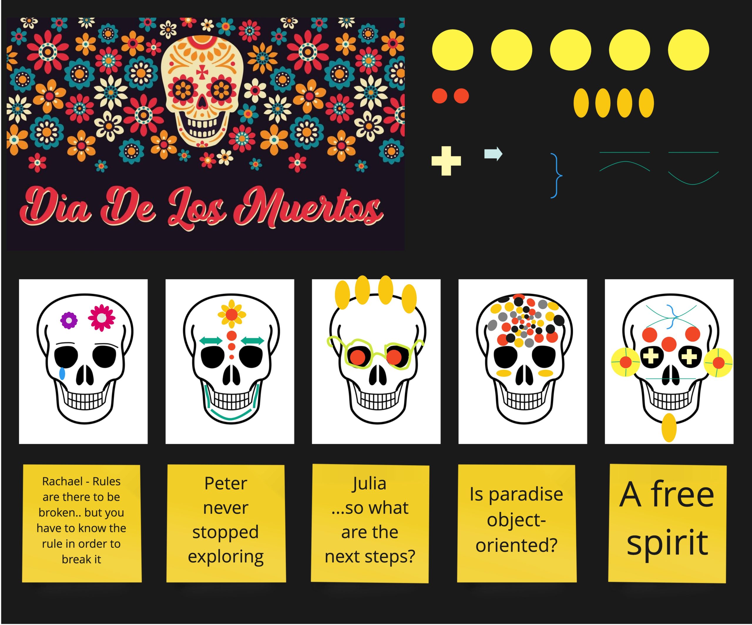 Icebreaker example of decorating a skull for Dia de los Muertos
