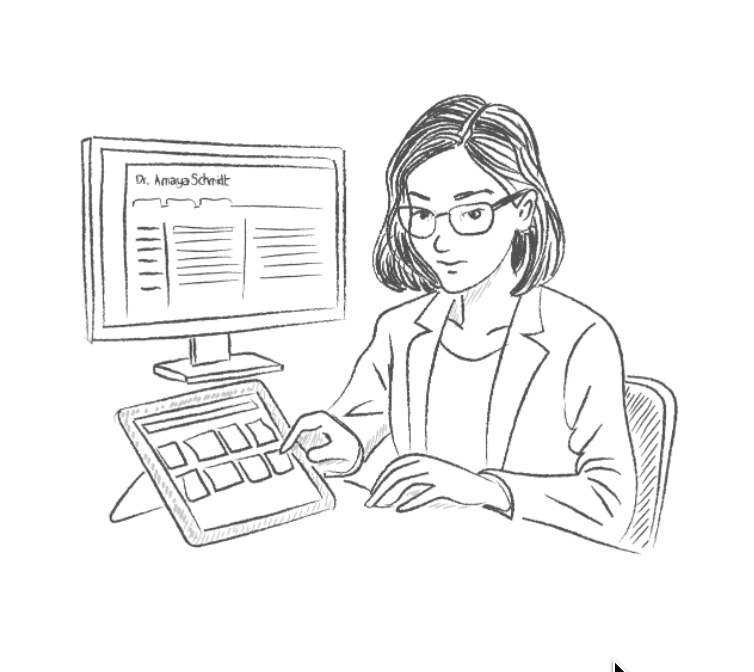 story board using tablet